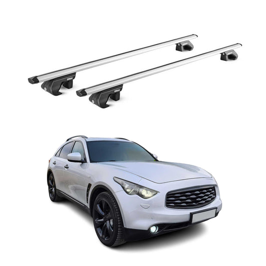 2009-2013 Infiniti FX50 Roof Rack Cross Bars Silver