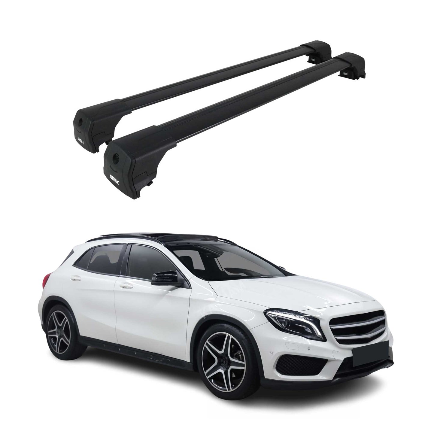 2015-2019 Mercedes GLA Class X156 Roof Rack Cross Bars Black