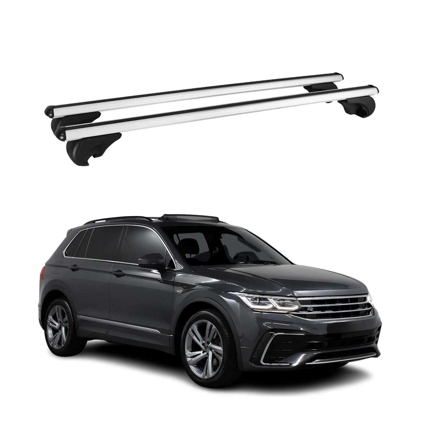 2018-2024 VW Tiguan Roof Rack Cross Bars Silver