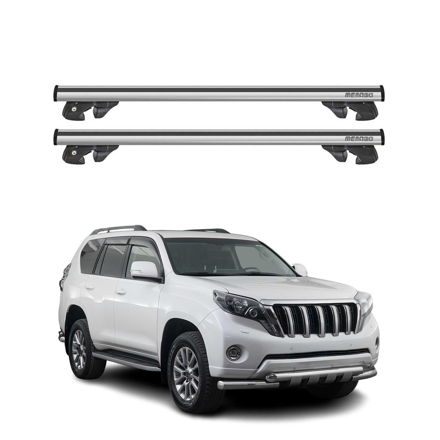 2008-2021 Toyota Land Cruiser Roof Rack Cross Bars Silver