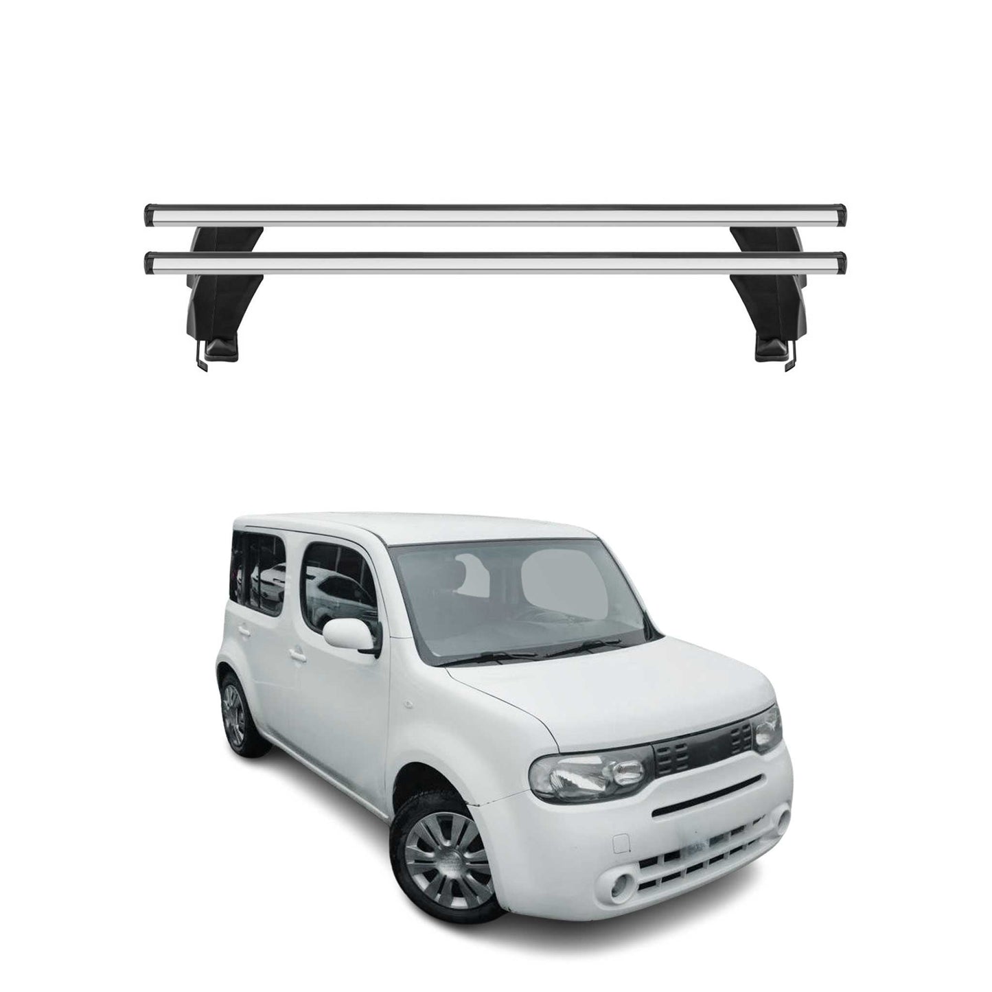 2009-2014 Nissan Cube Roof Rack Cross Bars Silver