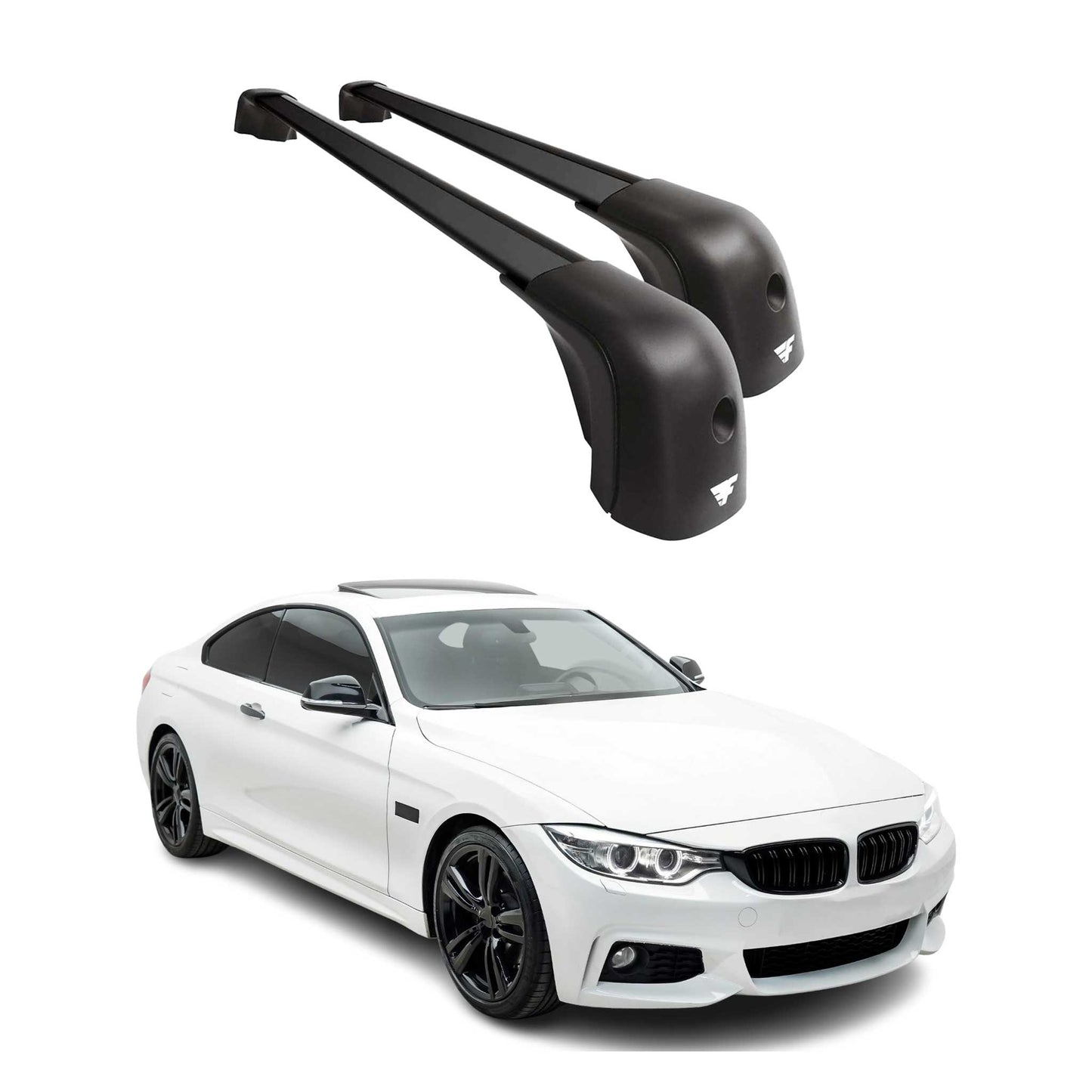 2014-2021 BMW 4 Series F32 Coupe / F36 Gran Coupe Roof Racks Cross Bars Black