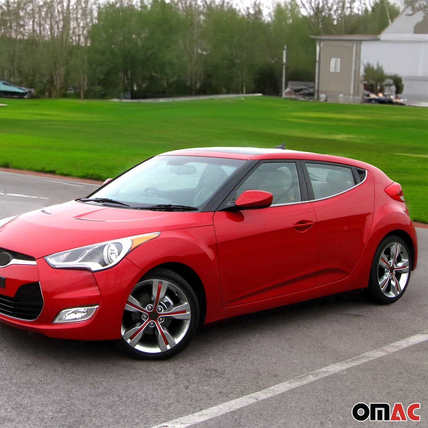 2012-2017 Hyundai Veloster Window Molding Trim Streamer Stainless Steel Silver 4 Pcs