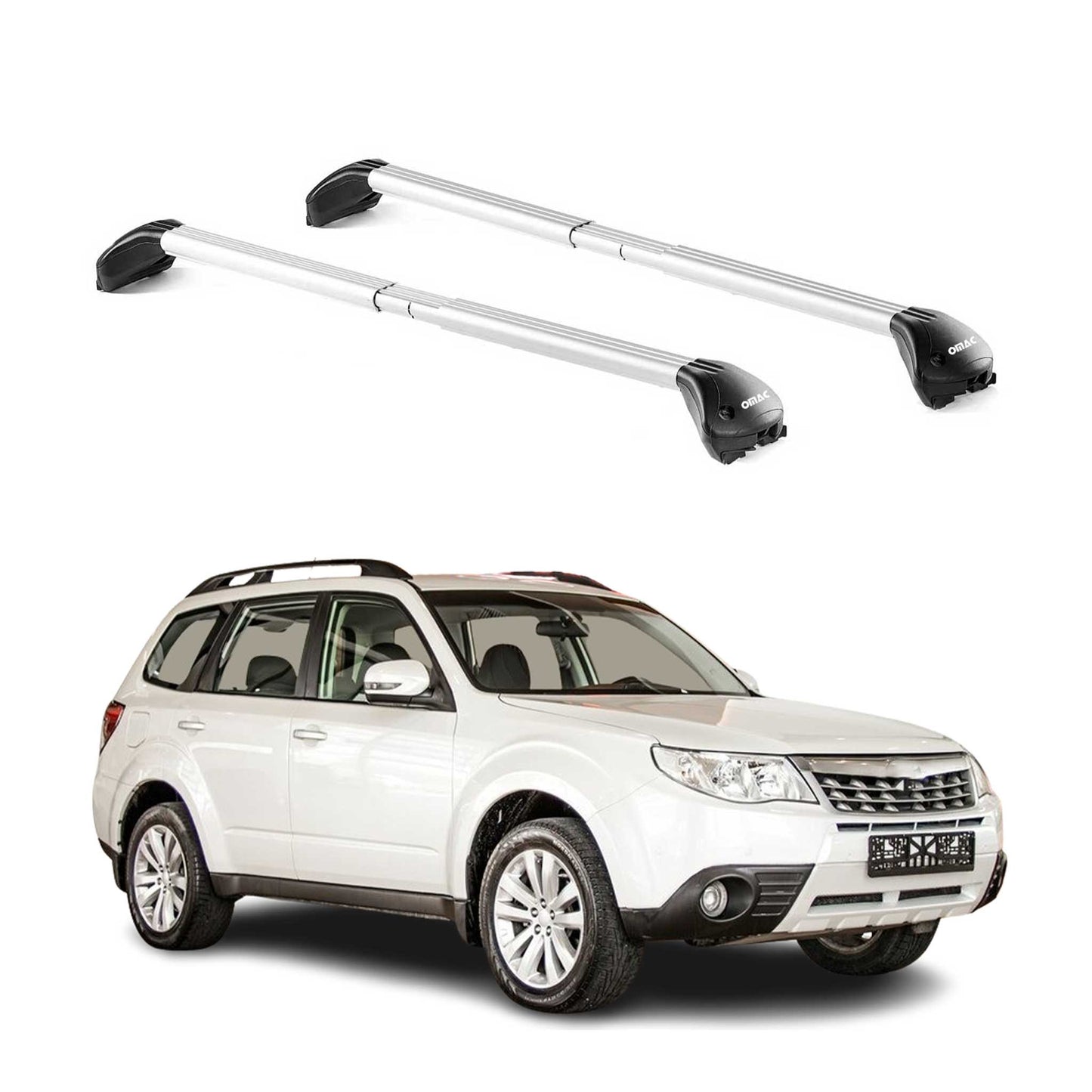 2009-2018 Subaru Forester Roof Rack Cross Bars Silver