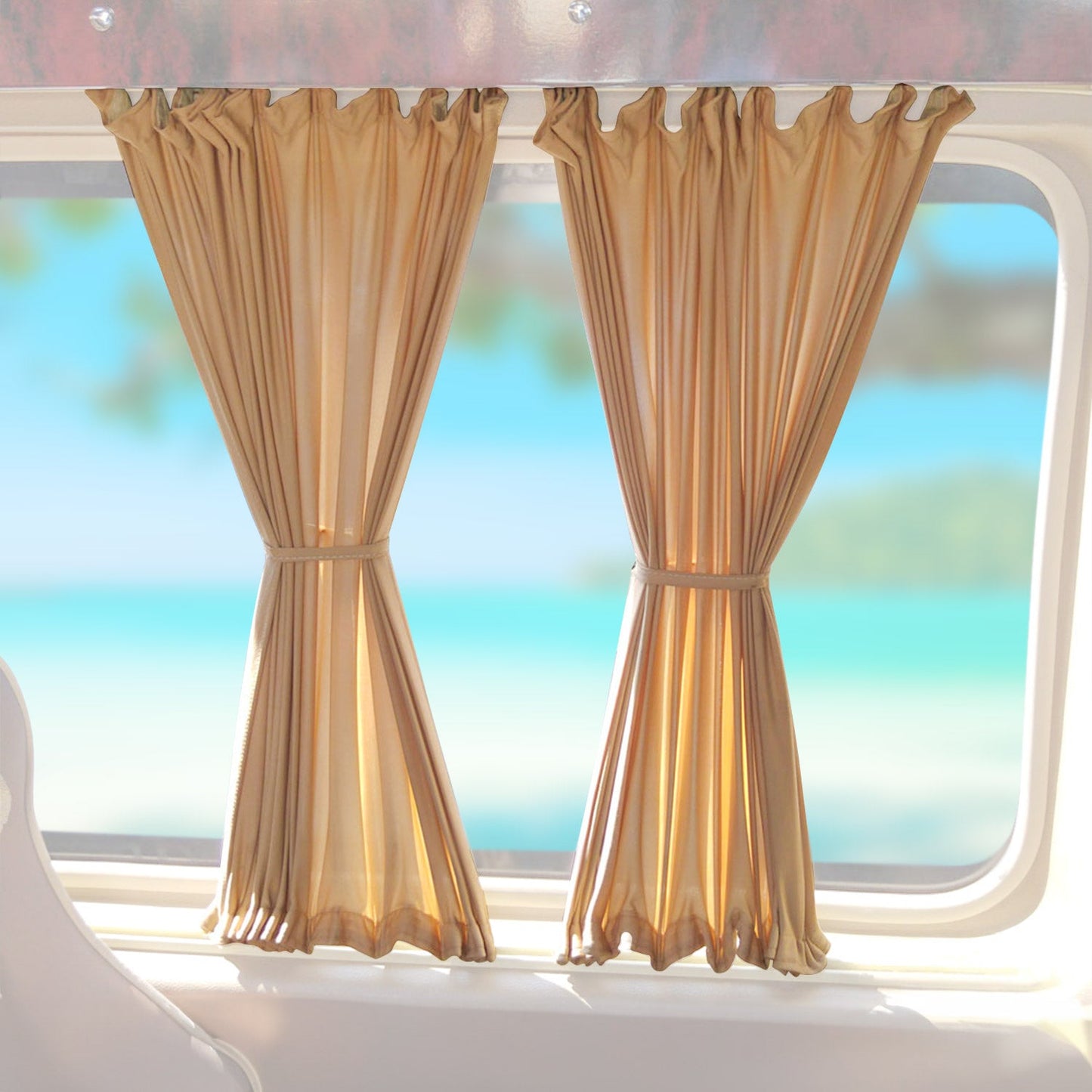 1980-1991 VW Vanagon Side Window Curtain Sunshade Rear Quarter 2x Tailgate 1x