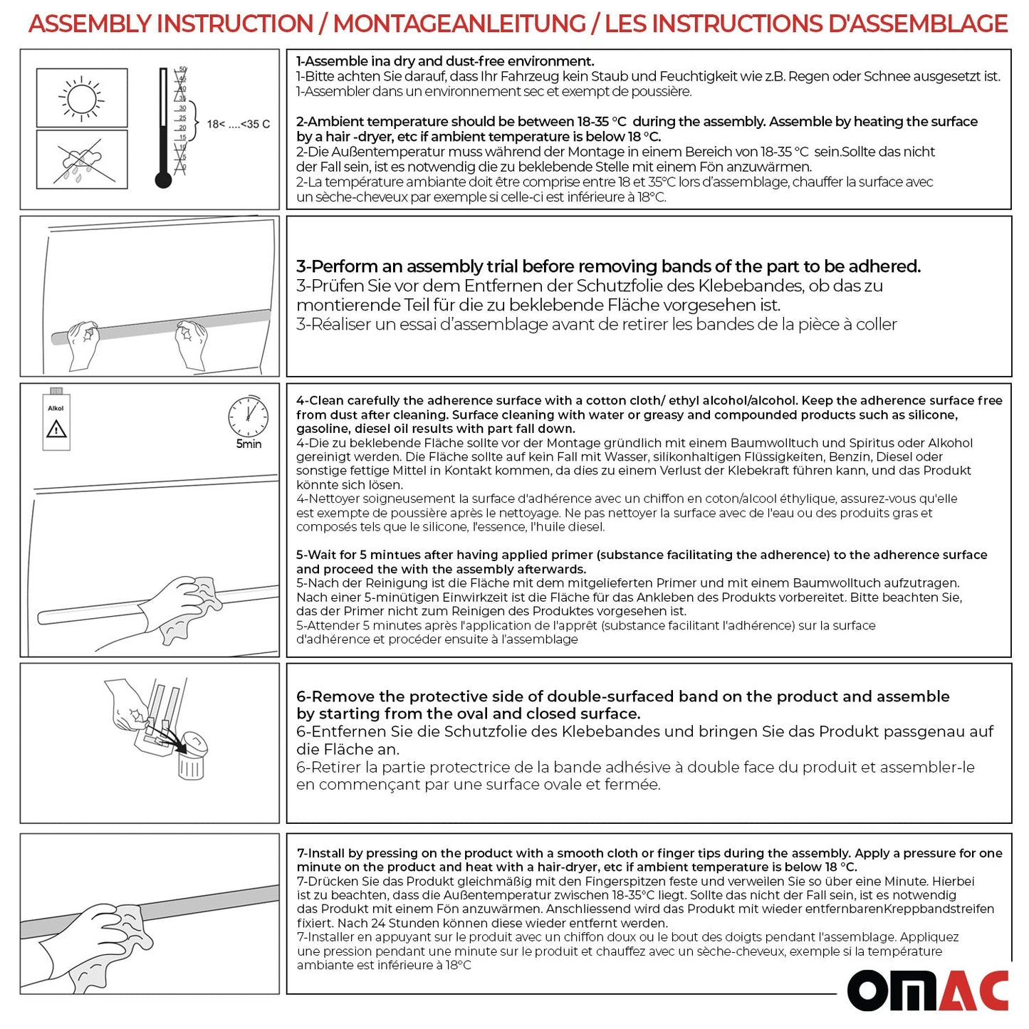 OMAC Side Door Molding Trim Skirt Garnish for Toyota Tacoma 2005-2015 Steel Silver 4x LC-7084131