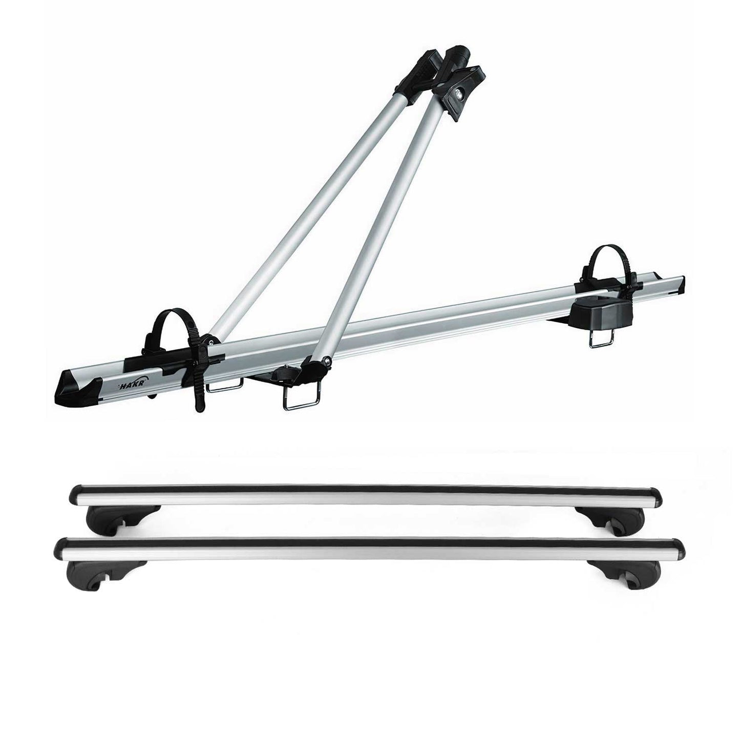 OMAC Bike Rack Carrier Roof Racks Set for VW Touareg 2004-2010 Silver 3x U020760