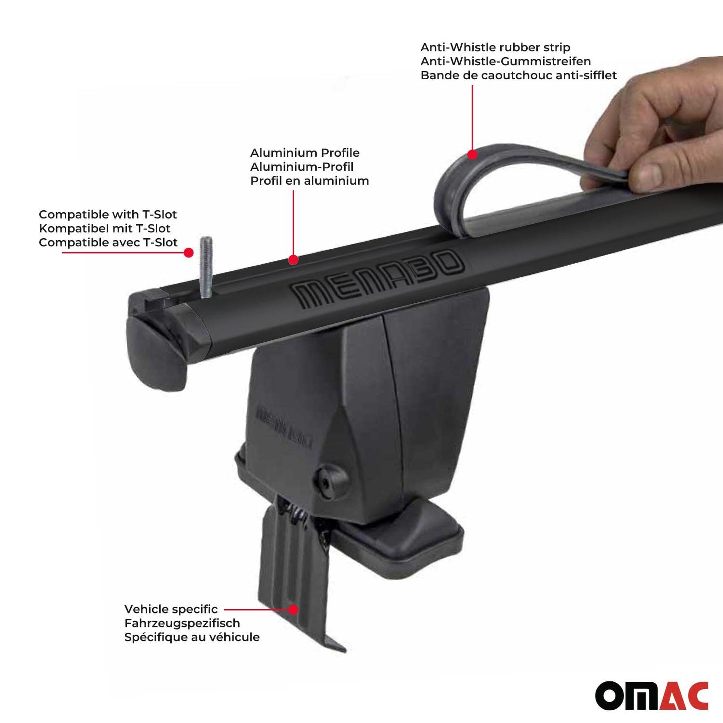 2006-2009 BMW 5 Series E61 Wagon Roof Rack Cross Bars Black