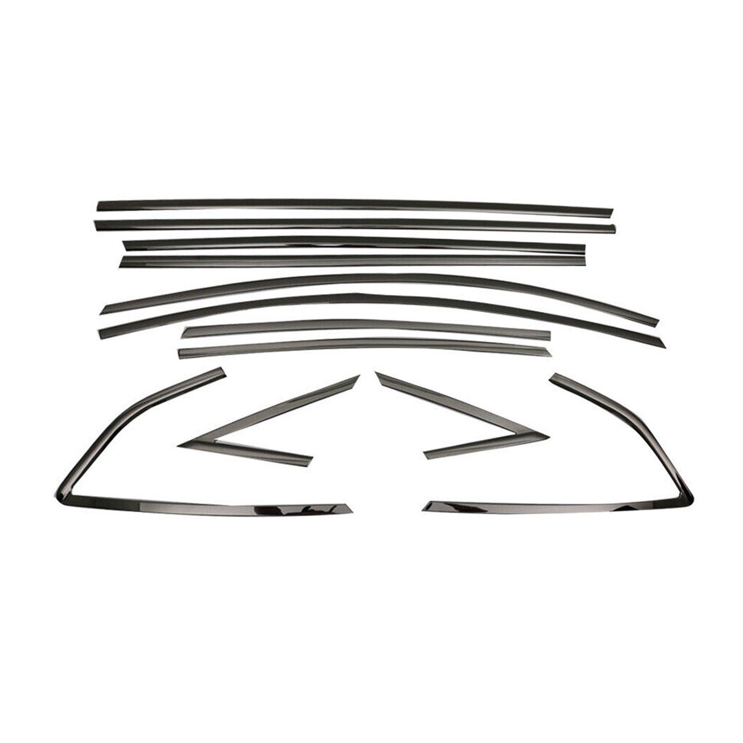 2012-2018 Ford Focus Hatchback Window Molding Trim Streamer Stainless Steel Dark 12Pcs