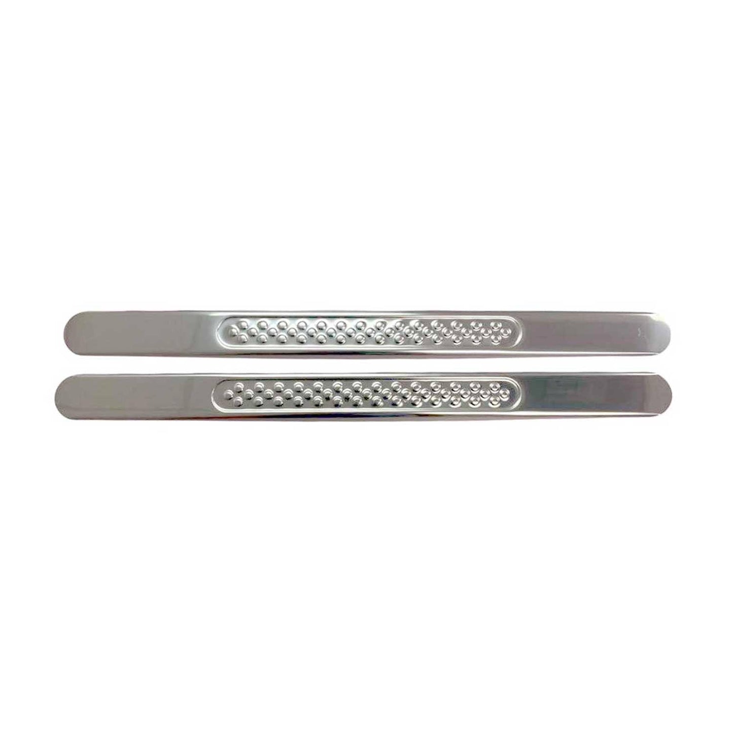 OMAC Door Sill Scuff Plate Scratch Protector for Ford Steel Silver 2 Pcs U028541