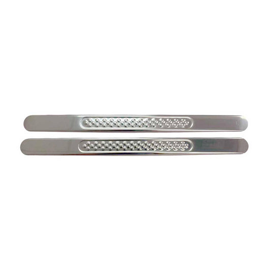 OMAC Door Sill Scuff Plate Scratch Protector for Ford Steel Silver 2 Pcs U028541