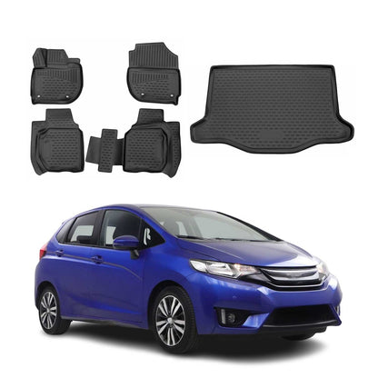 2015-2020 Honda Fit Floor Mats & Cargo Liner Full Set All Weather Black