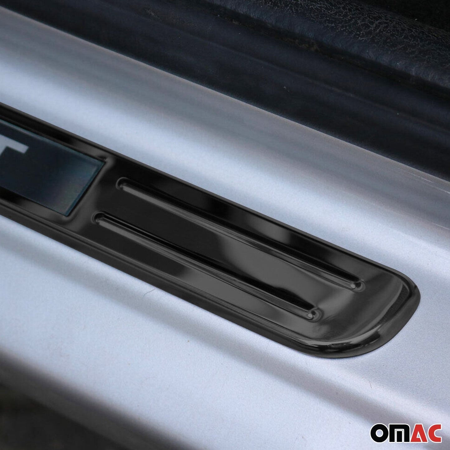 OMAC Door Sill Scuff Plate Illuminated for Tesla Sport Steel Dark 4 Pcs U022758