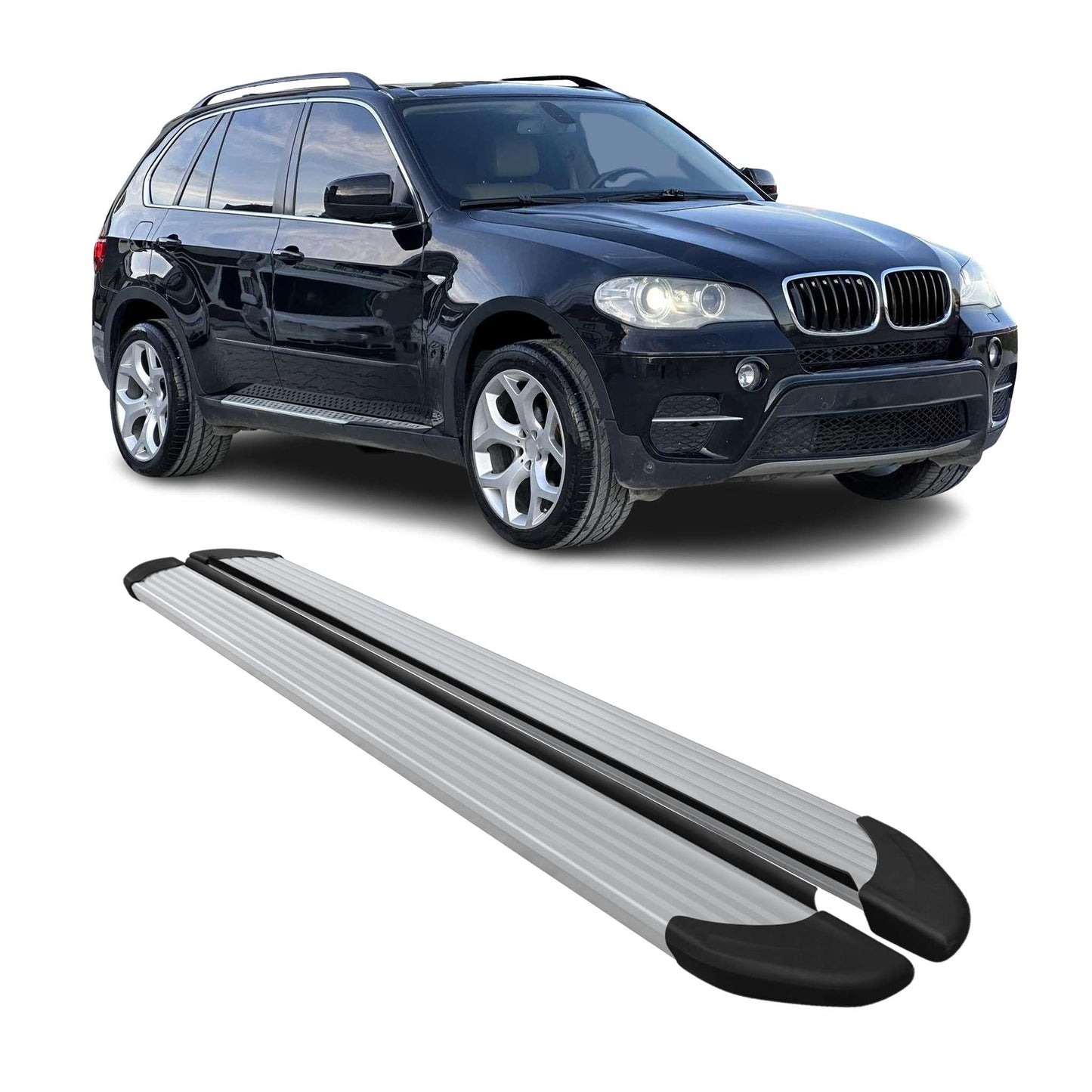 2007-2013 BMW X5 E70 Running Boards Side Steps Silver