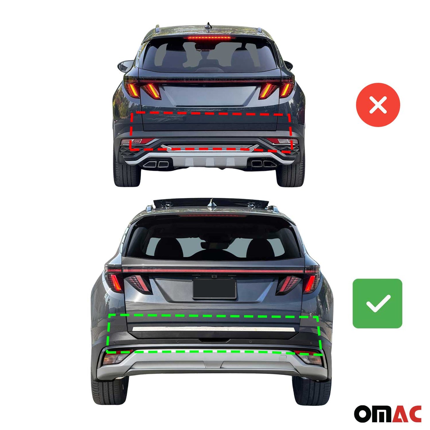 2022-2026 Hyundai Tucson Rear Trunk Molding Trim Stainless Steel Silver 1Pc