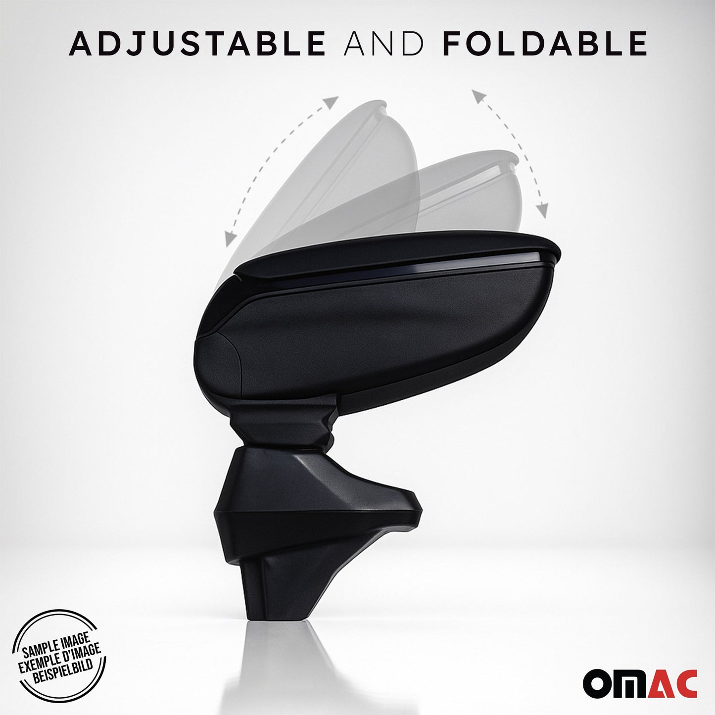 2014-2020 Fiat 500L Black Center Console Armrest Black Sliding 1Pc