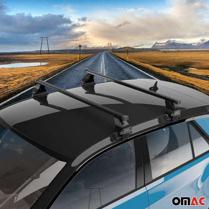 OMAC Smooth Roof Racks Cross Bars Luggage Carrier for Toyota Venza 2009-2015 Black 2x U026768