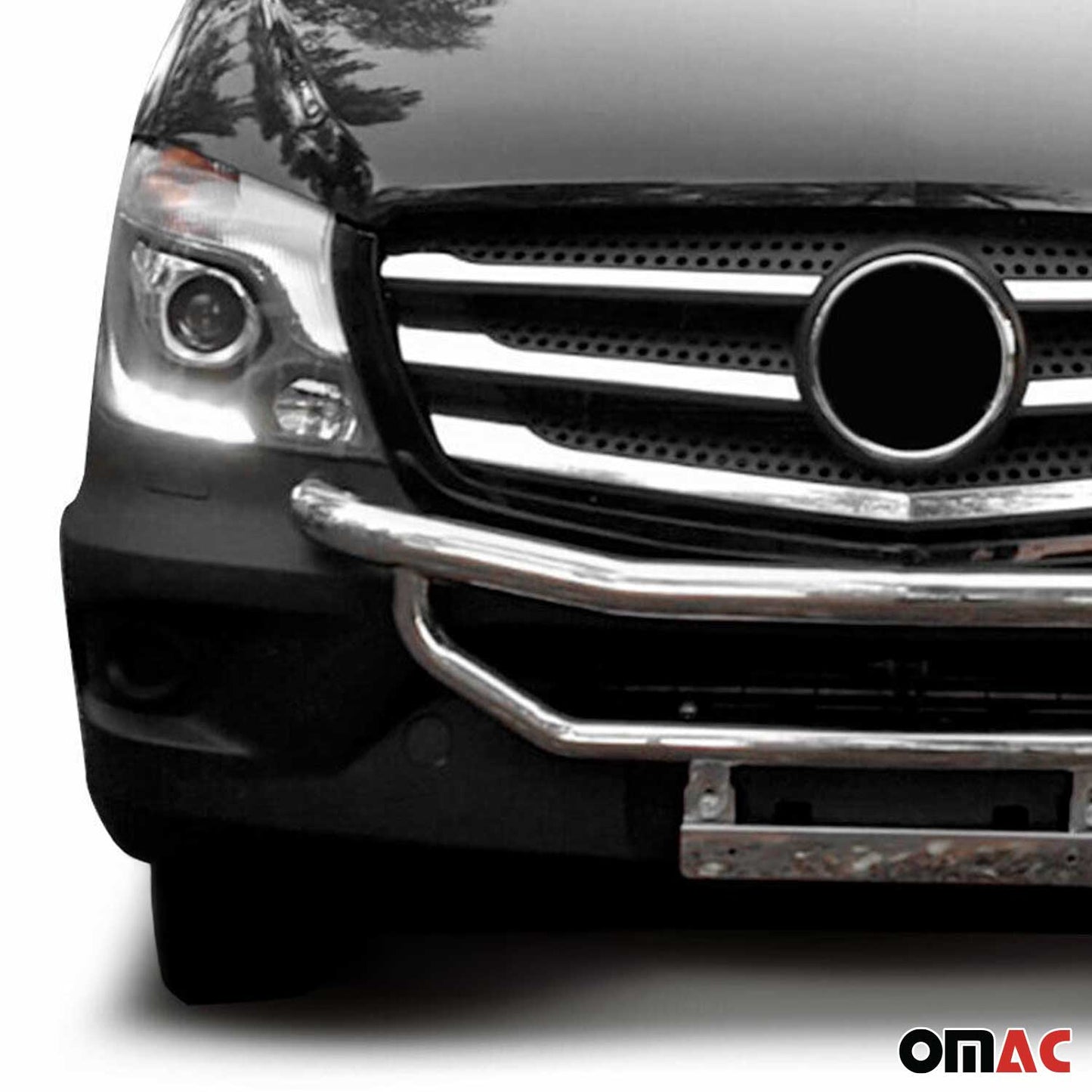 2014-2018 Mercedes Sprinter W906 Bull Bar Push Front Bumper Grille Silver
