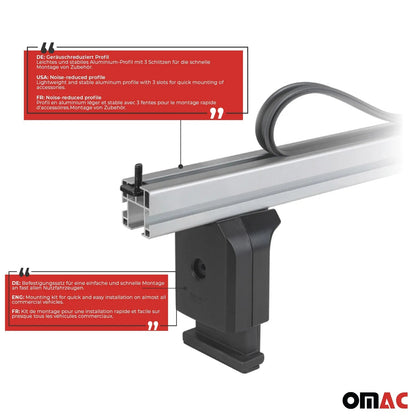 2014-2025 RAM ProMaster Professional Roof Racks Cross Bars Set Gray 3Pcs