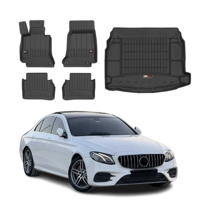 2017-2020 Mercedes E Class W213 Sedan Premium Floor Mats & Cargo Liner Full Set All Weather Heavy Duty