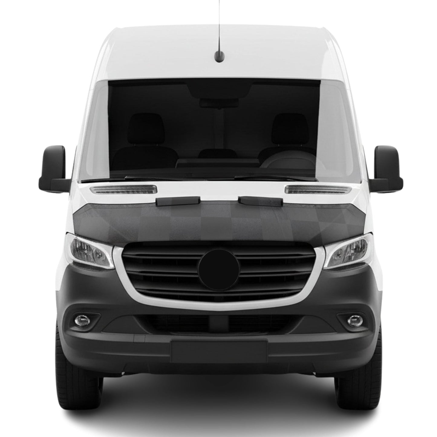 2019-2024 Mercedes Sprinter W907 910 Car Bonnet Mask Hood Bra Black Chequered