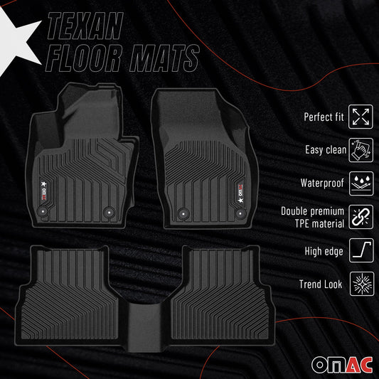 2013-2018 Audi Q3 Premium Floor Mats Liners First and Second Row Set Black