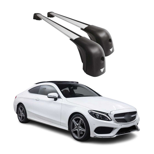 2017-2023 Mercedes C Class C205 Coupe Roof Rack Cross Bars Silver
