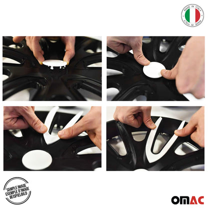 Bicolo Hub Caps Wheel Cover 15" Black Matt & Black Full Set 4 pcs.