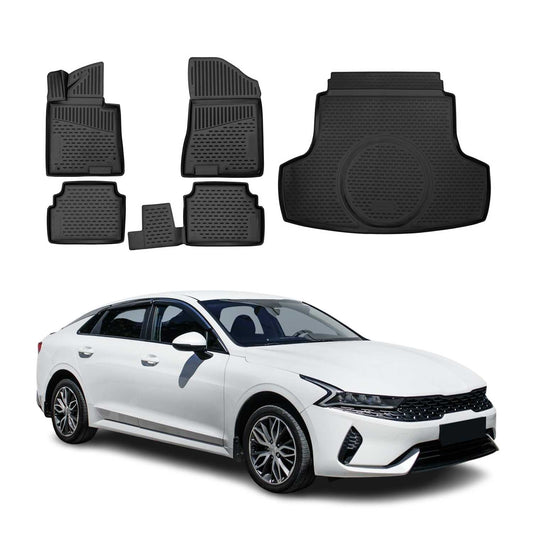 2021-2026 Kia K5 Floor Mats & Cargo Liner Full Set All Weather Black