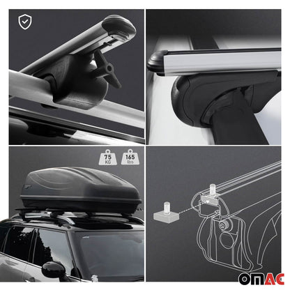 2003-2007 Toyota Land Cruiser J100 Roof Rack Cross Bars Silver