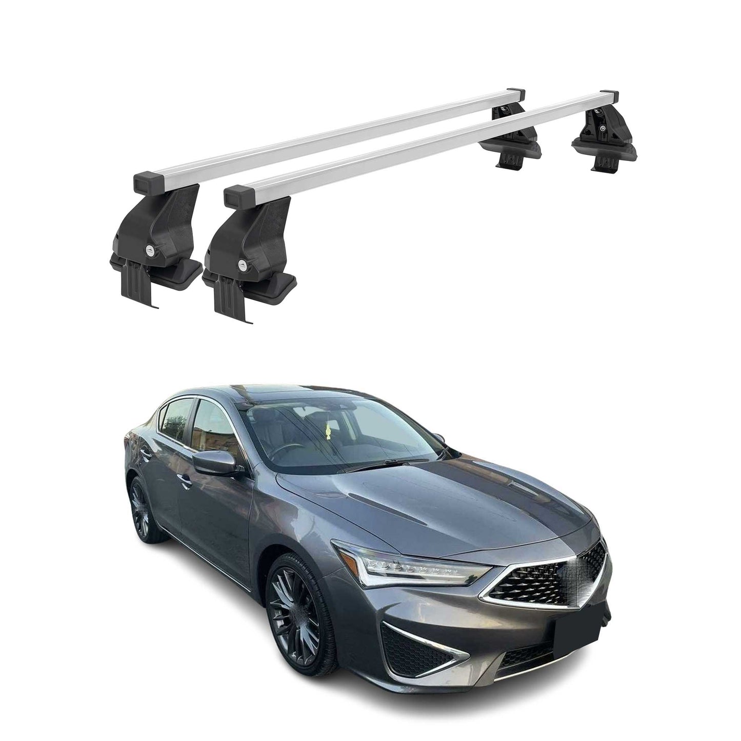 2013-2022 Acura ILX Roof Rack Cross Bars Silver