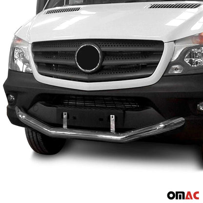 OMAC Bull Bar Push Front Bumper Grille for Mercedes Sprinter W906 2010-2018 Silver 4724OK109X