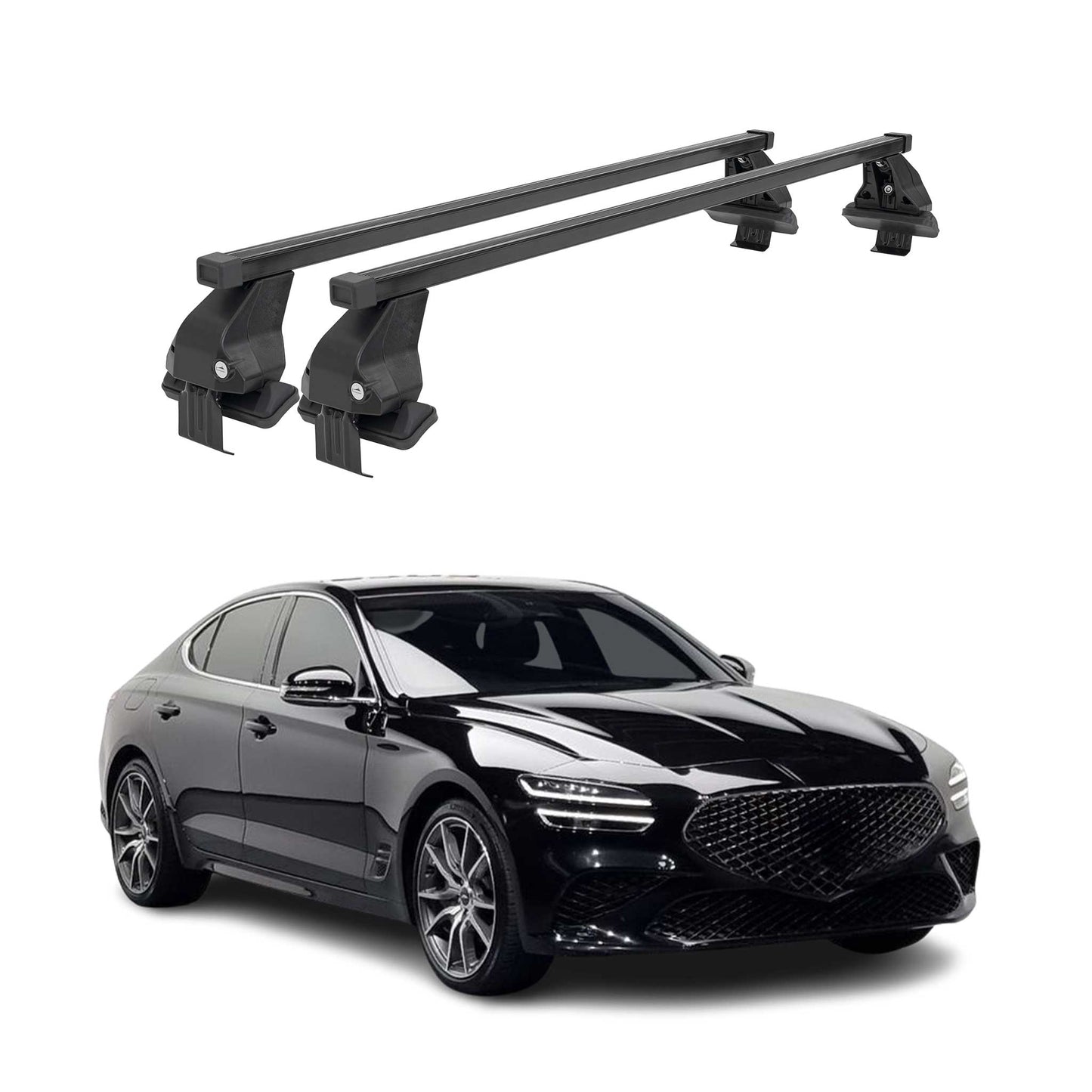 2019-2026 Genesis G70 Roof Rack Cross Bars Black