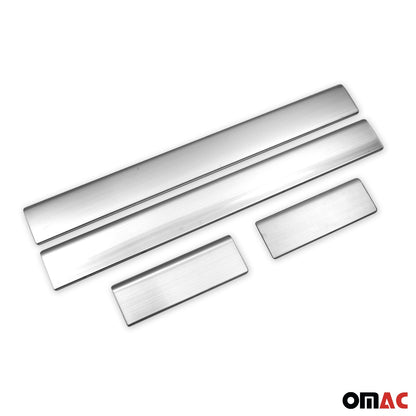 OMAC Door Sill Scuff Plate Scratch Protector for Ford Focus 2000-2004 Steel Silver 4x 2601091N