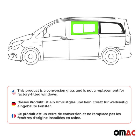 2016-2024 Mercedes Metris Window Glass Fit Kit Front Left Side L2 L3 Black