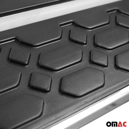 OMAC Running Board Side Steps Nerf Bar for Dodge Nitro 2007-2012 Black Silver 2Pcs 2401984A