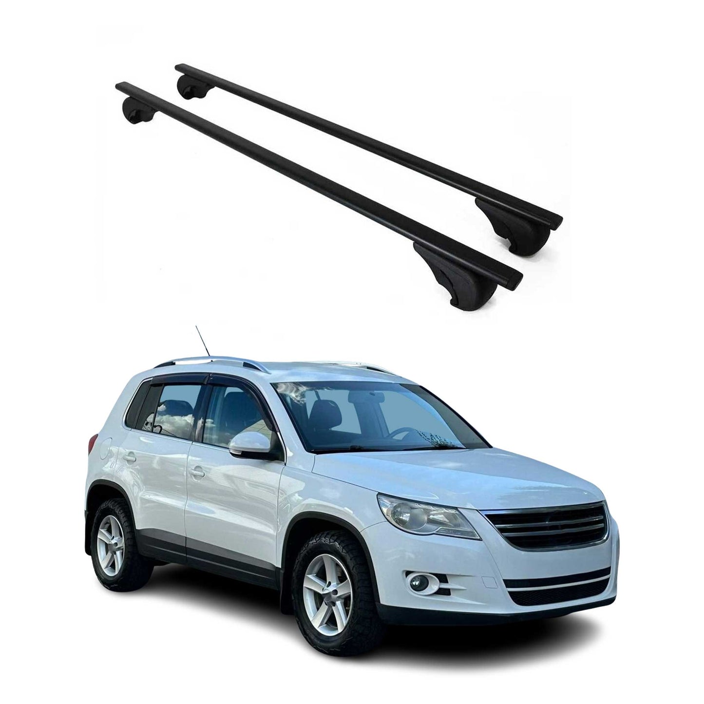 2009-2011 VW Tiguan Roof Rack Cross Bars Black