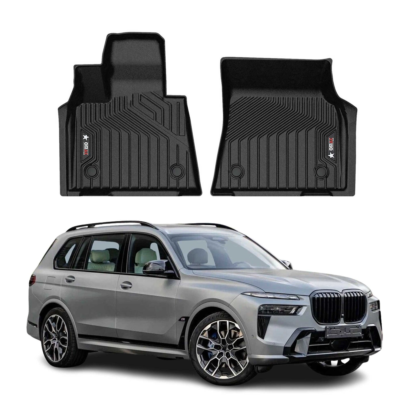 2019-2025 BMW X7 G07 Premium Floor Mats Liners 6 Seats First Row Front Black