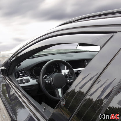 OMAC For 2012-2018 BMW 3 Series Sedan Window Visor Wind Deflector Sun Rain Guard 2x 1204FR12.610