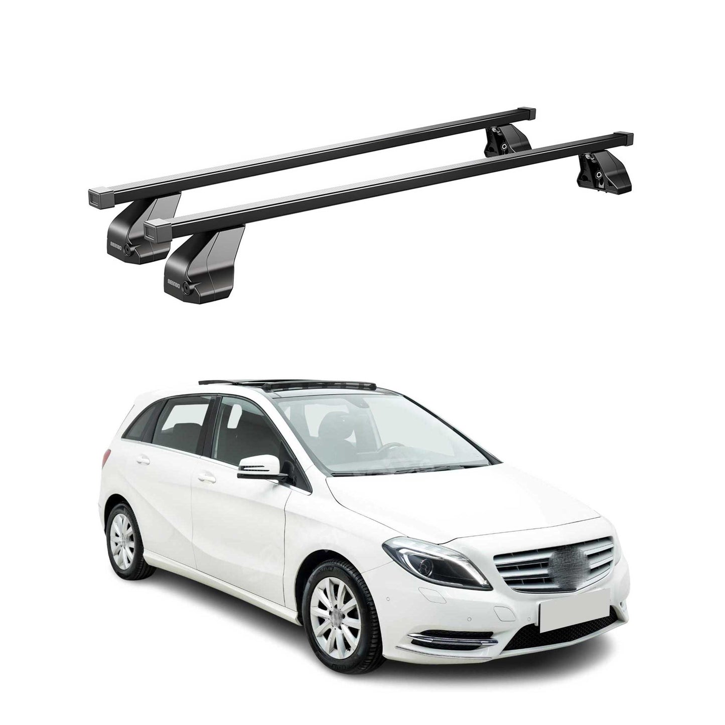 2012-2019 Mercedes B Class W246 Roof Rack Cross Bars Black