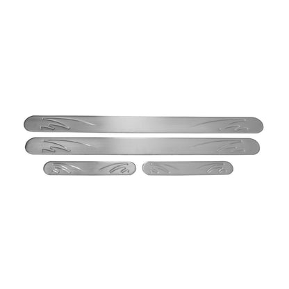 OMAC Door Sill Scuff Plate Scratch Protector for Subaru Steel Silver Wave 4 Pcs U028399