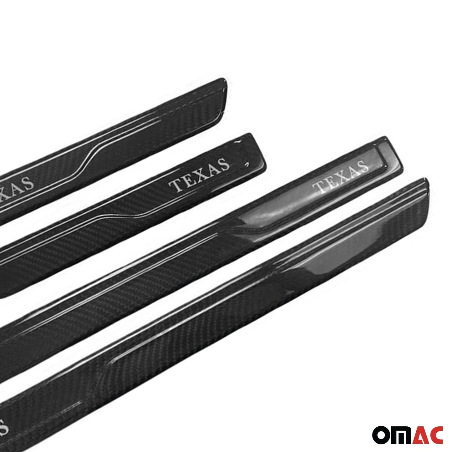 OMAC Door Sill Scuff Plate Scratch Protector for Mitsubishi Carbon Fiber Black 4 Pcs U028282