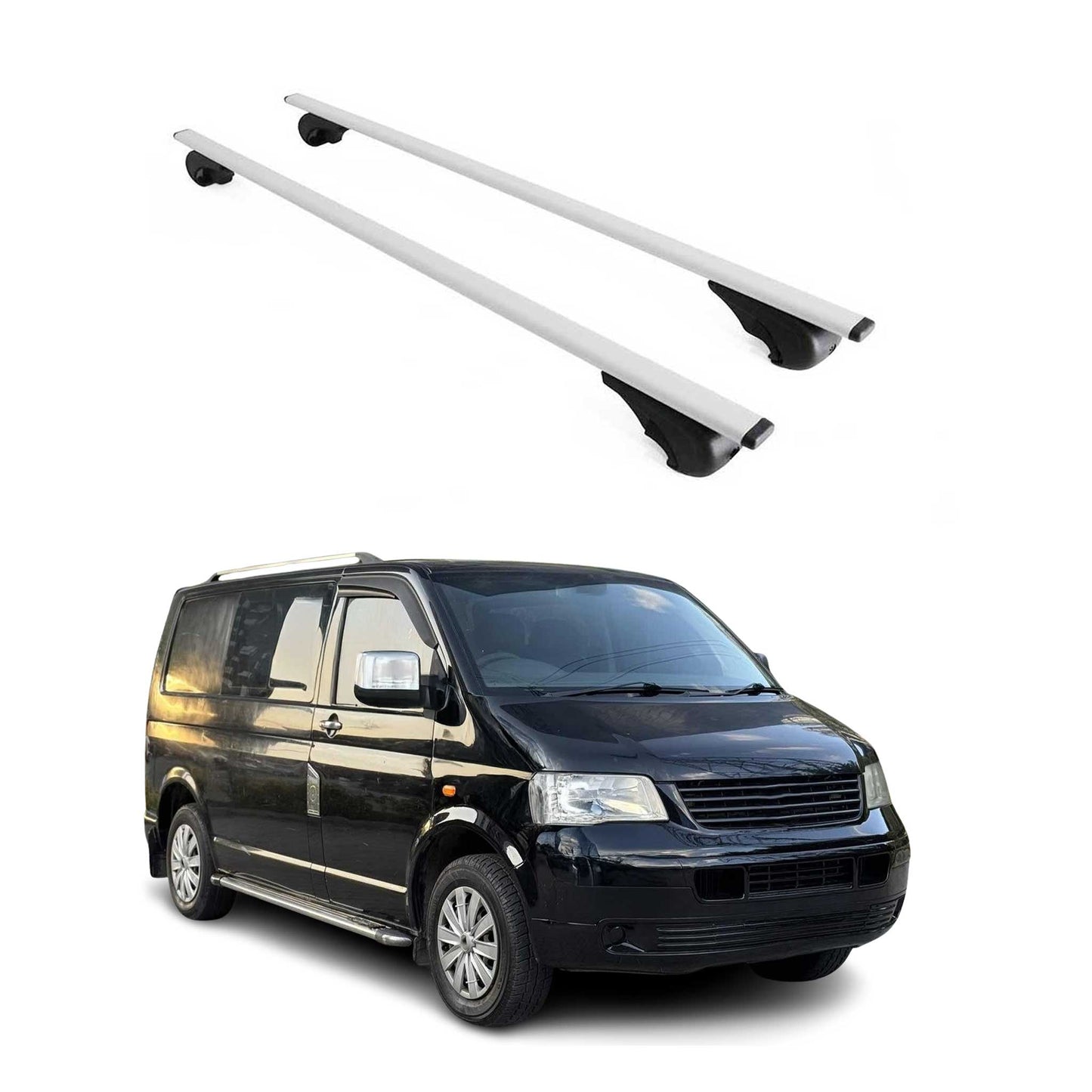 2010-2015 VW T5 Transporter Roof Rack Cross Bars Silver