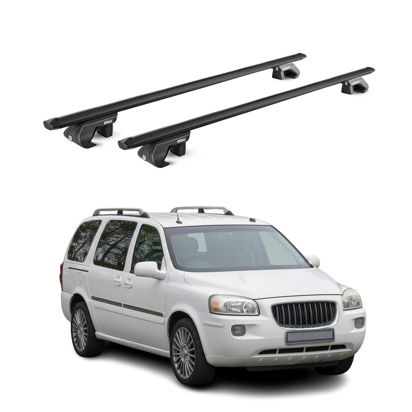 2005-2007 Buick Terraza Roof Rack Cross Bars Black Carrier 2 Pcs