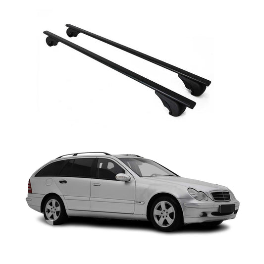 2001-2009 Mercedes C Class S203 Wagon Roof Rack Cross Bars Black