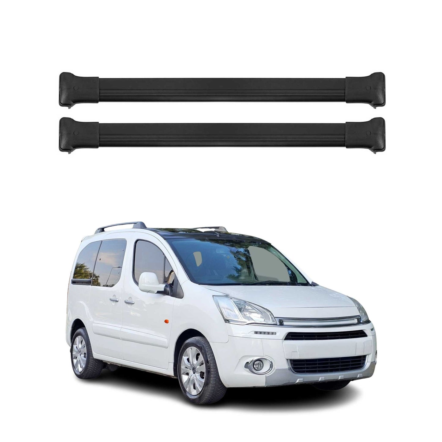 2008-2018 Citroen Berlingo Roof Rack Cross Bars Black