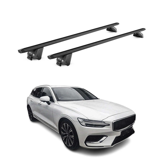 2020-2023 Volvo V60 Roof Rack Cross Bars Black Luggage Carrier 2 Pcs