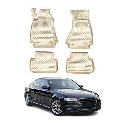 2008-2016 Audi A4 A4 Quattro S4 Floor Mats Liners Full Set All Weather Beige