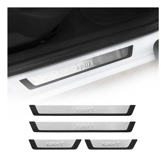 Mercedes E Class Door Sill Scuff Plate Scratch Protector Sport Brushed Stainless Steel 4Pcs