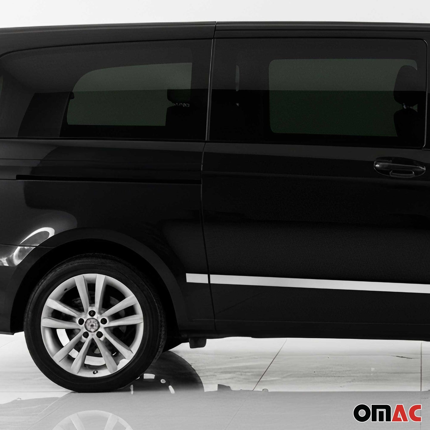 2016-2024 Mercedes Metris L3 Long Side Door Molding Trim Skirt Garnish Stainless Steel 6x